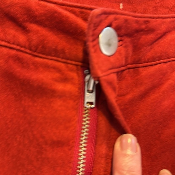 Red Suede Five Pocket Jeans Straight Leg Fully Lined Size M-L VINTAGE - Picture 9 of 10